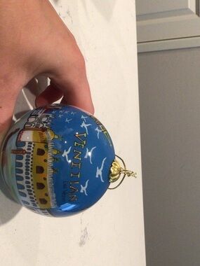 Blue Veneian Painted Holiday Ornament